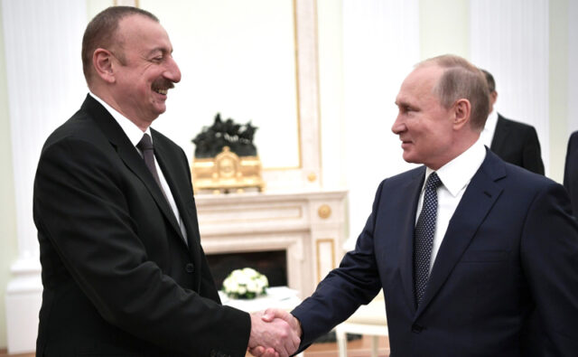 President Vladimir Putin meets with Azerbaijani President Ilham